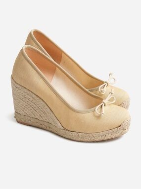❤️ J. Crew Espadrille Wedge Pumps with Bow